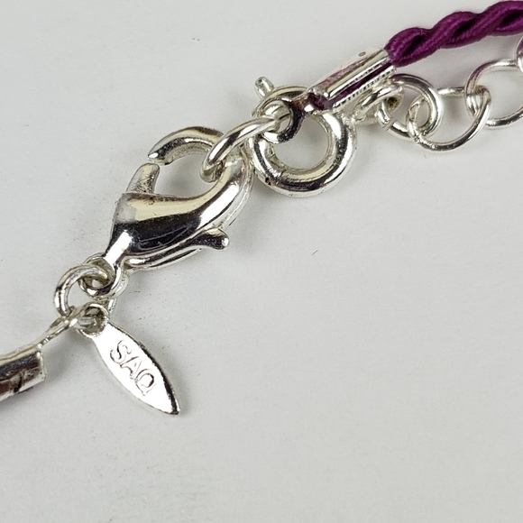 SAQ Handmade Glass Bead Heart Necklace Satin Cord Lanyard Valentine's Day - Picture 8 of 10